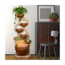 Outdoor Water Fountain Outdoor Water Fountains Decor Resin Indoor Fountain for Garden, Floor Patio, Deck, Porch, Backyard and Home Art (51.18inch)(Yellow)