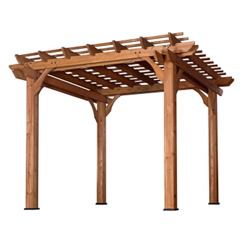 Backyard Discovery Beaumont 10' x 10' Cedar Wood Pergola Kit Light Brown