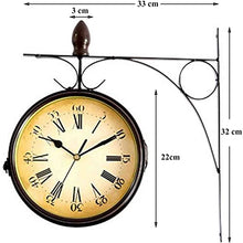 EHVYBDX Wall Clock, Outdoor Garden Wall Clock, Station Wall Clock Double Sided Garden Clock with Outside Bracket Waterproof Outdoor Clock Indoor Outdoor Decoration Outside Clock