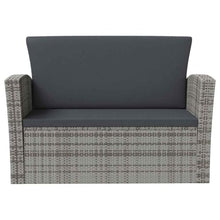 MNCVXAXG 16 Piece Patio Lounge Set with Cushions Poly Rattan Gray