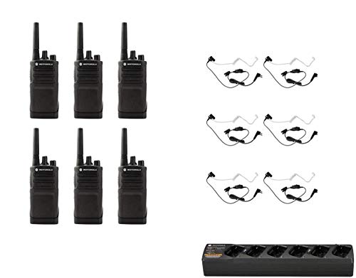 SR-Moto Motorola RMU2080 UHF 2W 8-Channel Two-Way Radio with Headset & Charger 6-Pack