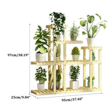 Large Capacity Plant Stand Wood Corner Plant Shelf Indoor Multiple Plants Flower Pot Stand 5 Tiered Tall Plant Holder Flower Floor Standing Planter Display Rack For Living Room Balcony Patio