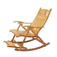 JKSVTF Adult Siesta Rocking Chair Adjustable Rocking Chair,Nordic Balcony Leisure Folding Bamboo Chair,Home Lunch Break Lounge Chair,Comfortable Relax Rocking Chair with Armrest an