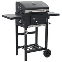 Outdoor Charcoal Barbecue Grill with Bottom Shelf and 2 Wheels, Heavy-duty Smoker Grill, Steel BBQ Stand for Picnics Parties Outings 38.2" x 22.4" x 39"