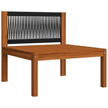 WEHUOSIF Solid Acacia Wood 5-Piece Outdoor Lounge Set with Cream White Cushions, Modular Garden Seating for Patio