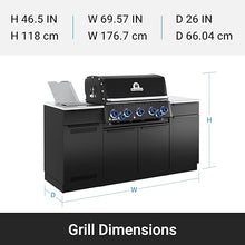 Broil King 876847 Baron 590i Shadow 5-Burner Built-In Island Natural Gas Grill with Side Burner and Rear Rotisserie Burner