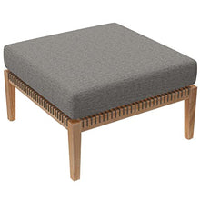 Modway Clearwater Outdoor Patio Teak Wood 6-Piece Sectional Sofa in Gray Graphite