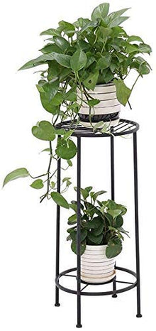 RWGOVLU Plant Stand Iron Art Outdoor Garden Floor-Standing Plant Stand Flower Stand Flower Pot Stand Flower Stand with 2 Tiers Indoor Balcony Flower Stand