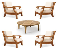 WholesaleTeak Outdoor Fabric Cushions (Seat & Back) for Giva 5pc Lounge Chair Set: 4 Lounge Chairs - Cushions only #WHSSGV4CS