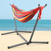 Fashionable Outdoor Canvas Hammock - with Steel Stand, an Ideal Choice for Outdoor Rest -Outdoor Camping Hammock(Brown)