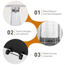 STANSS Patio Heater,48,000 BTU Outdoor Propane Patio Heater with Detachable Wheels and Protective Cover, for Backyard, Garden, Porch and Pool, Silver Grey,Brown