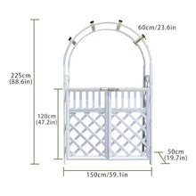 Garden Arch, Metal Arbor Trellis with Door, Outdoor Wedding Archway for Ceremony, Party, Backyard Decoration Climbing Plants, Flowers (Color : Yellow, Size : 150cm/59.1in)