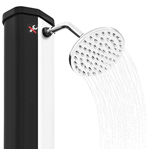MKLFBY Black Silver 35L Solar Shower Set 14.8 X 18 X 217 Cm Anti-Uv Octagon for Home Garden