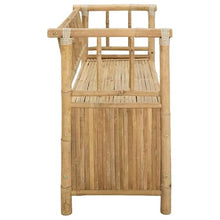 HKTMGDNG Bamboo Garden Storage Bench, 43 Inch Natural Patio Loveseat