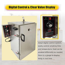 Yokoma Commercial Vertical BBQ Meat Smoker Vertical Grill Sausage Smoke Oven Commercial Electric BBQ Meat Smoke Machine Digital 5 Layer Rack Automatic Meat Smoker with Side Wood Chip Loader, 110V