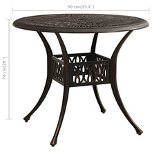 Patio Table,Rounded Patio Table,Party Tables,Bistro Table,Picnic Table,Card Table,Party Tables,Balcony Table,for Outdoor Backyard Bistro Lawn Balcony Pool,Bronze 35.4"x35.4"x29.1" Cast Aluminum