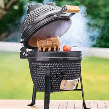Artificial Outdoor BBQ Grill, Smoked Ceramic Roaster & Pizza Oven for Villa Garden(Grey)