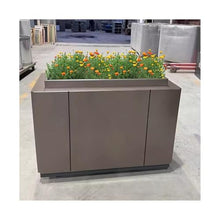 YUHUAWF Garden Bench Outdoor Flower Box Square Sales Department Commercial Beds Outside Street Horticultural Boxes Planter Box with Bench