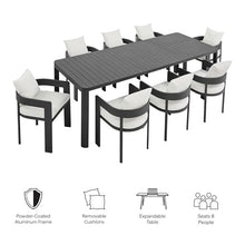 Modway Tahoe Aluminum 9-Piece Patio Dining Set in Gray White