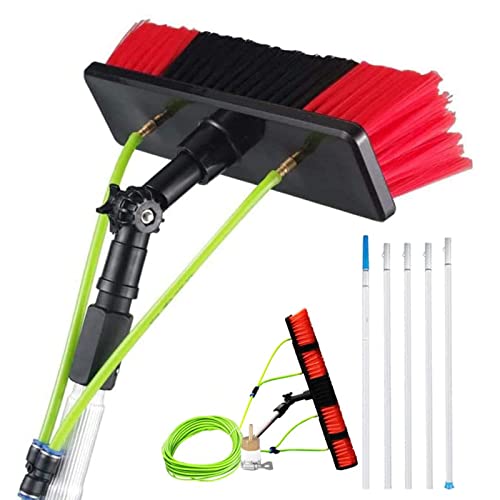 3WWWQMAA8 5-11m Window Cleaning Pole, Water Supply Brush Telescopic Cleaner, Greenhouse Roof Cleaning, Electric/Solar Panel/30cm Brush/50cm Brush (30cm Brush 8m/26.24in) (30cm Brush 10m/32.8in)