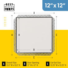Best 12" x 12" Drywall Inlay Access Panel (Pack of 2) - Flush Aluminum Access Door with 5/8" Drywall Insert, Mud-in Flange, Welded Frame, Removable Hatch, Touch Latches, BA-IVHDF
