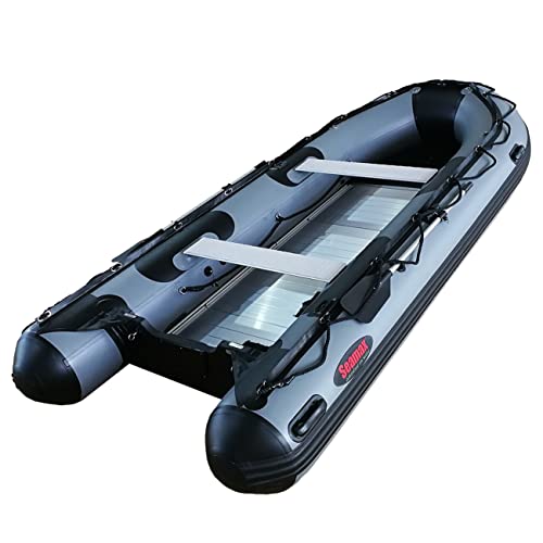 Seamax HD430 14 Feet Heavy Duty Inflatable Boat Max 9 Passengers 35HP Dark Grey