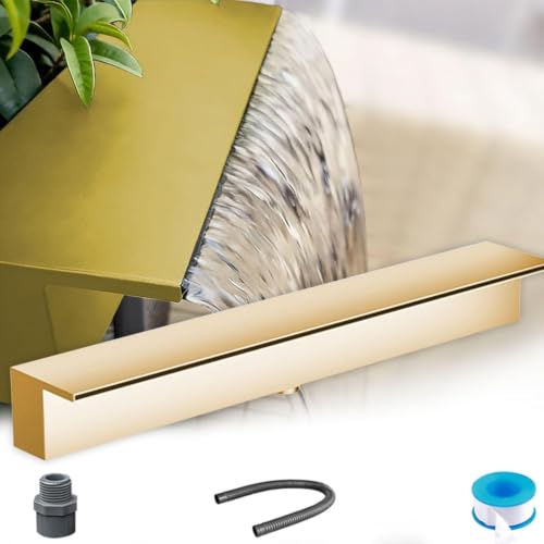 Pond Waterfall Spillway Nozzle, Customizable Pool Waterfall Fountain, Stainless Steel Water Feature Spray