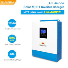 3000W DC 24V Pure Sine Wave Inverter with 80A MPPT Solar Charger (MPPT Voltage Range 120V-400Vdc), 40A AC Battery Charger, Solar Inverter Charger Manufactured by SunGoldPowerCo.,Ltd (Upgraded)