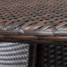 Modern Stylish Outdoor PE Wicker Dining Table with Powder Coated Iron Frame, Versatile Design Patio Coffee Table with Waterproof Tabletop