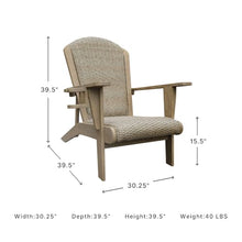 Signature Design by Ashley 1-Piece Wicker Adirondack Chair, Beige