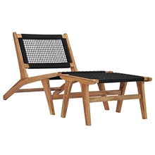 WANGKENSU Lounge Chairs for Outside, Chaise Lounges for Pool, Beach, Sunbathing, Deck, Lawn,Sun Lounger with Footrest Solid Teak Wood and Rope