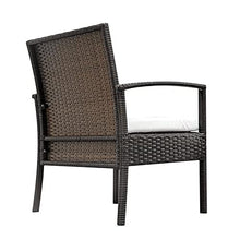 DUYHBAWRS in Stock 2pcs Arm Chairs 1pc Love Seat & Tempered Glass Coffee Table Rattan Sofa Set Brown Gradient Patio Outdoor Furniture