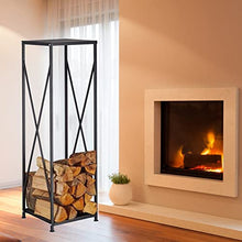 TXGJWRA Firewood Rack Firewood Racks 1.1m/44in Tall Firewood Storage Wood Pile Organizer with Feets Rust-Resistant Log Rack Stand for Living Room Wood Stove Easy to Assemble,