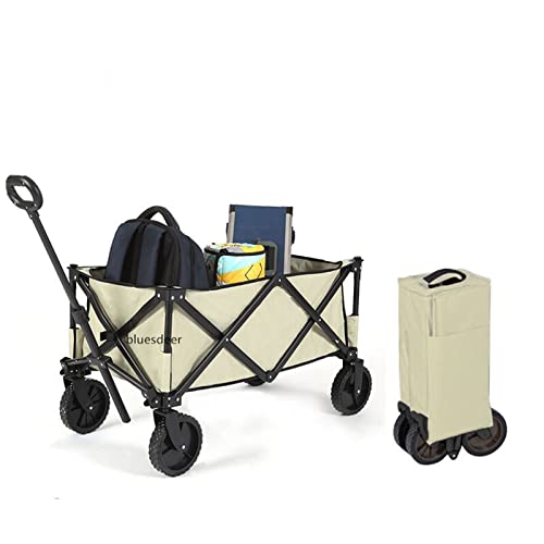 Moving Cart Folding Portable Large Capacity Beach Wagon Heavy Collapsible Outdoor Garden Cart Foldable Wagon for SportsShopping Camping