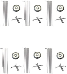 Cobb Promo Rectangle Feather Flag Telescoping Hardware 15ft 5 Piece Pole Kits with Cross-Base and Weight-Donut Hardware Only. (Pack 6)