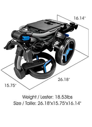 Axglo V3 Golf Push Cart Golf Trolley 3 Wheels Swivel Front Wheel Hand Brake Lightweight Black/Grey