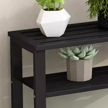 Durable Plant Stand Indoor Outdoor Flower Pot Stand 2/3 Tier Metal Planter Shelves Tall Flower Pot Ladder Shelf Practical Modern Display Holder Black Steel Plant Display Rack For Corner Balcony