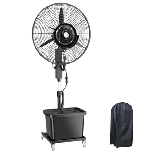 USZWBY Outdoor Misting Cooling Fan with 90° Oscillation and Water Spray for Enhanced Airflow and Humidity in Large Spaces(750Mm)