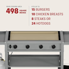 Tytus Fresno 4-Burner Flat Top Propane Griddle Grill, 48K Total BTUs