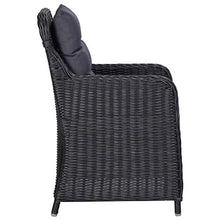 AJSEOYBS Outdoor Patio Set,Outdoor Garden Furniture,7 Piece Patio Dining Set Poly Rattan Black,for Deck, Patio, Garden, Poolside, Backyard