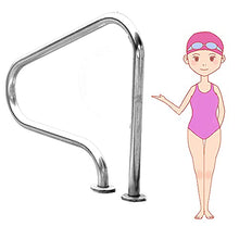 Swimming Pool Handrails for Inground Pools Entrances 304 Stainless Steel Safety Handrails 3-Bend Humanized Handle Design (Thickness:1.5mm) ()