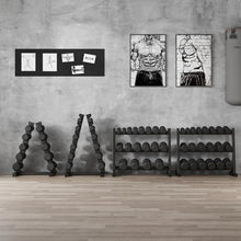 GarveeLife Premium Rubber Coated Hex Dumbbell Weight Set with Rack Black