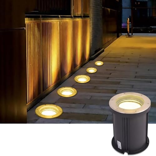 SDdPulse Outdoor Buried Lights - LED Landscape Lamp,30° Angle Adjustment Ground Spotlight, IP67 Waterproof Polarized Floor Lamp, for Garden Courtyard Decorative Lighting,Warm White Color-24W