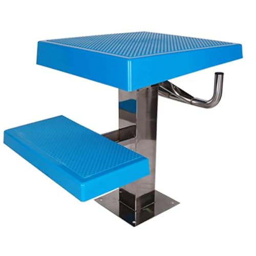GEGEG Professional Stainless Steel Diving Platform - Heavy Duty Non-Slip Diving Board for Pools, 15° Incline, 600 Lbs for Training/Competitions