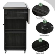 YATON 52" Outdoor Kitchen Island Grill Cart with Stainless Steel Foldable Top, Rolling BBQ Prep Table with Storage Cabinet, Drawer, Spice Racks & Lockable Wheels for Patio Backyard Cooking,Black