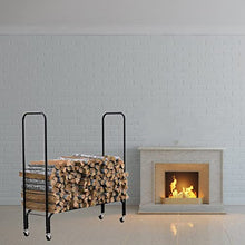 LFSDFJ Firewood Rack Racks Large Storage with Wheels, 48Inch Long Logs Stand, for Deck Fireplace Outdoor Fire Pit Back Porch, Easy to Assemble,Firewood Rack