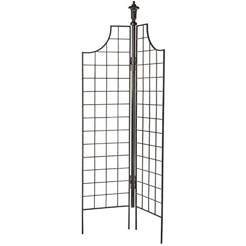 H Potter Garden Screen Trellis 77" Tall - Freestanding Charcoal Brown