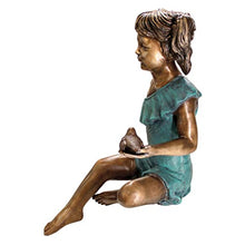 Design Toscano Bridgette with Bird Cast Bronze Garden Statue Two Tone Bronze & Verdigris