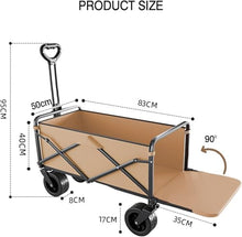 Camping Wagon – Heavy Duty Folding Trolley, 250kg Capacity, Compact Collapsible Cart ，for Shopping, Picnic, Garden, Beach, Fishing & Outdoor Festivals(Black)