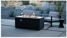 Golden Flame 55" Rectangle Concrete Gas Fire Pit Table – Modern GFRC Outdoor Fire Table, 65,000 BTU Stainless Steel Burner, Push Button Ignition, Lava Rock Included - Sand